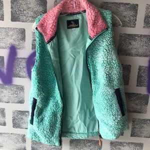 Super cute Simply Southern faux fur zip vest S